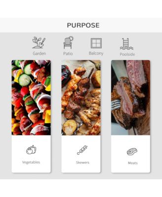 14” Iron Porcelain Backyard Camping Patio Charcoal Fold Tabletop