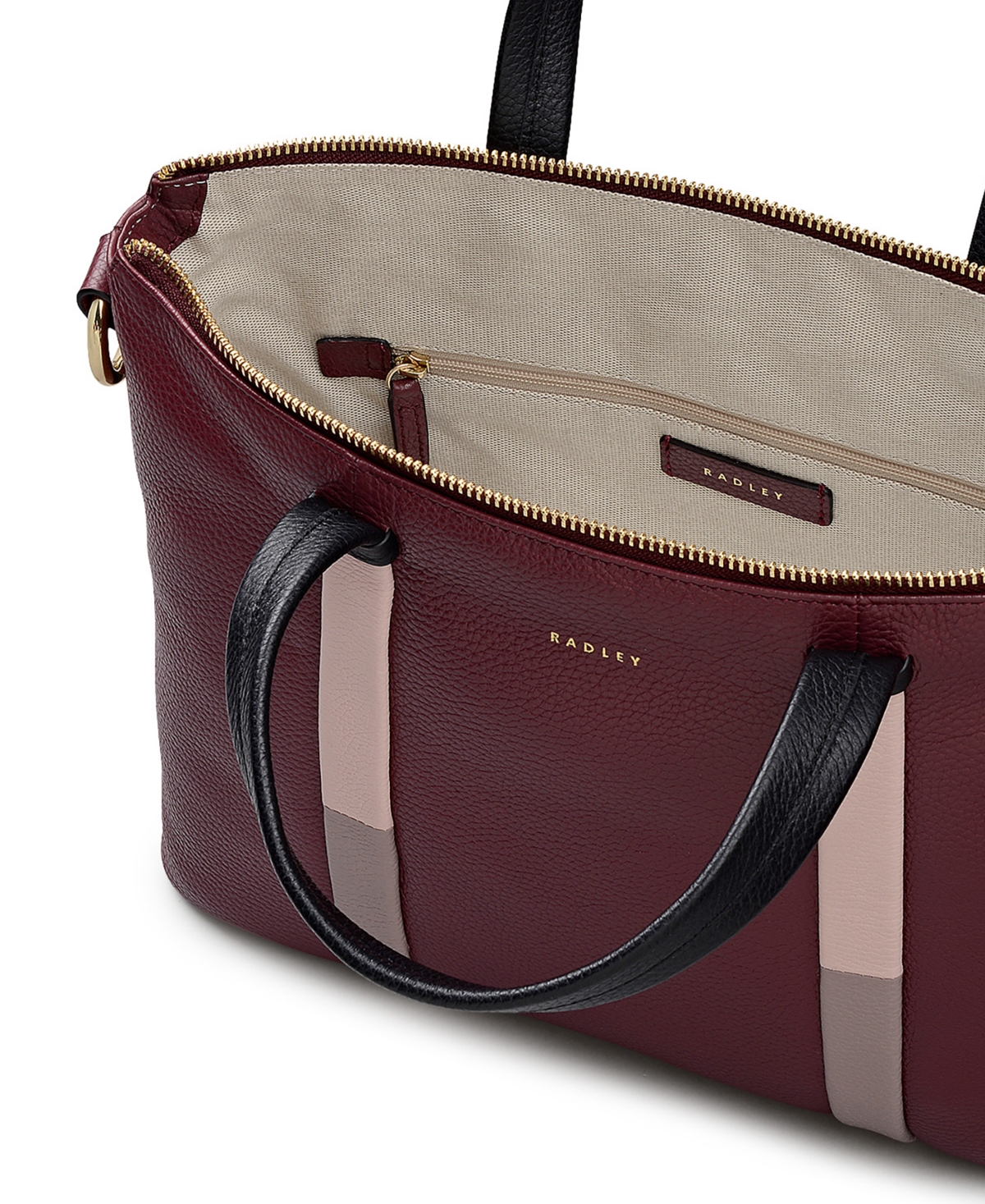Radley London Waterloo Way Medium Zip Top Satchel Bag In Burgundy