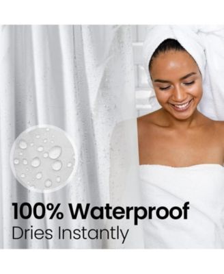 Cloth Fabric Shower Curtain, Heavy Duty Waterproof - 72" W x 72" H White
