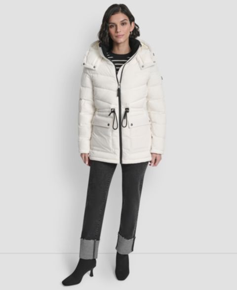 Женские куртки DKNY Shine Hooded Anorak Puffer Coat