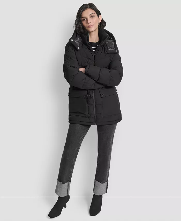 Women's Shine Hooded Anorak Puffer Coat - thumbnail 4