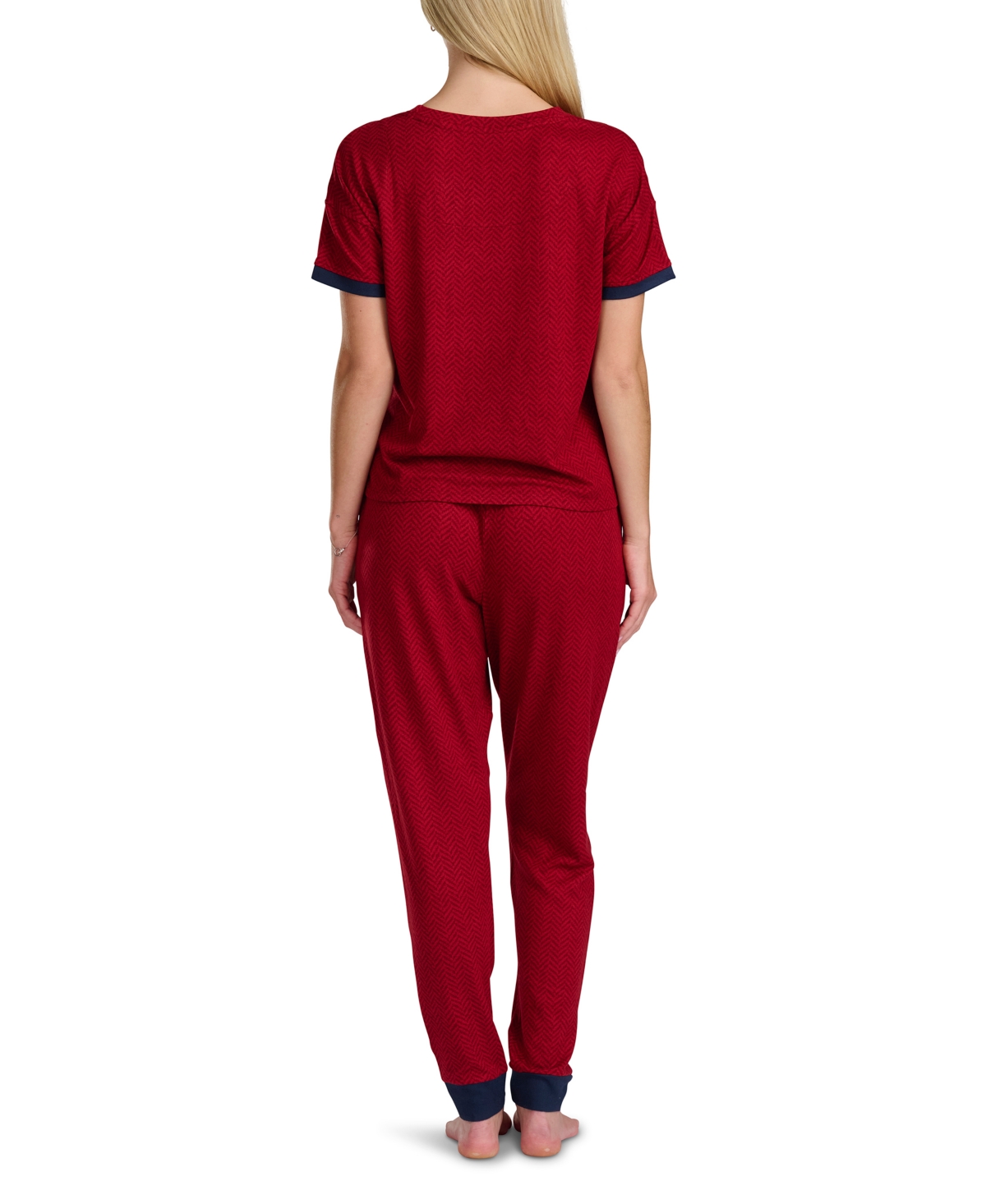 Tommy Hilfiger Women's Short Sleeve T-shirt And Jogger Set In Red