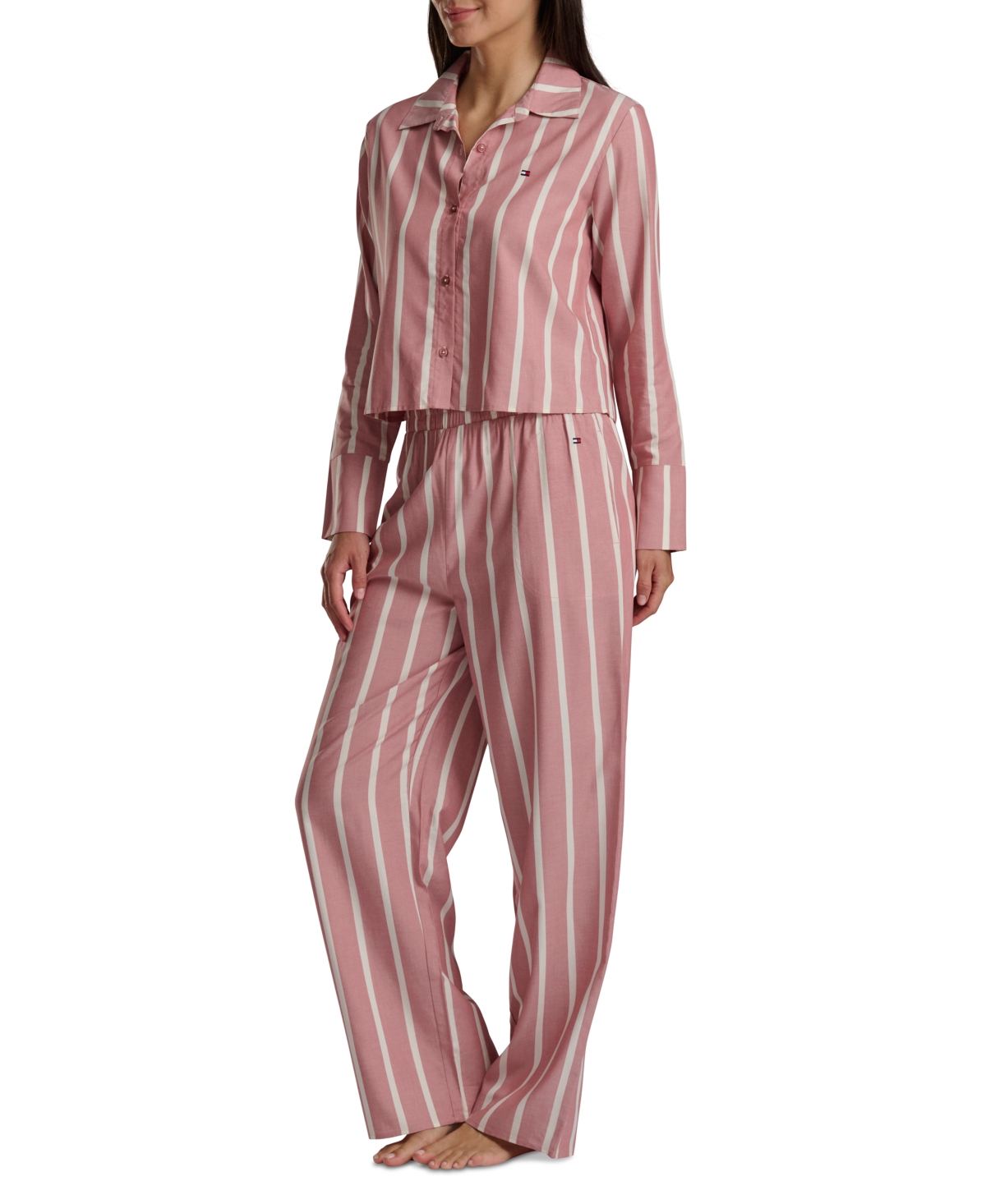 Tommy Hilfiger Women's Long Sleeve Top And High-waist Pant Set In Multi