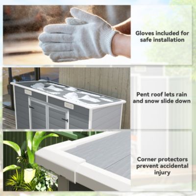 8' x 4' Outdoor Storage Shed, Resin Shed with Floor