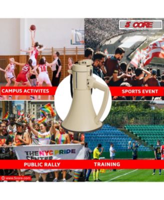 5Core Megaphone Bullhorn Speaker 100W Bull Horn Cheer Megafono 2000 Yards Range Loudspeaker W Siren - 3501 USB