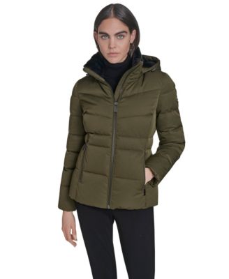 Calvin Klein - Women's Faux-Fur-Lined Hooded Puffer Coat