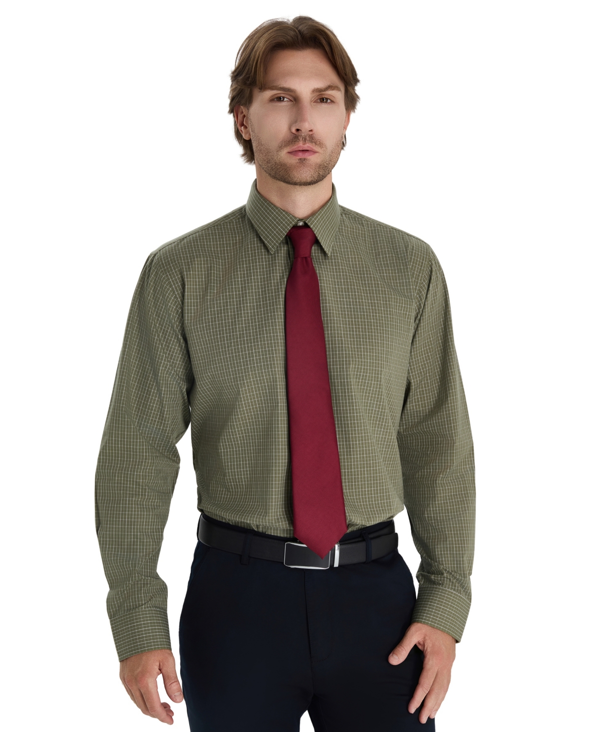 Club Room Men's Promo Regular Fit Micro Check Dress Shirt, Macy's Exclusive