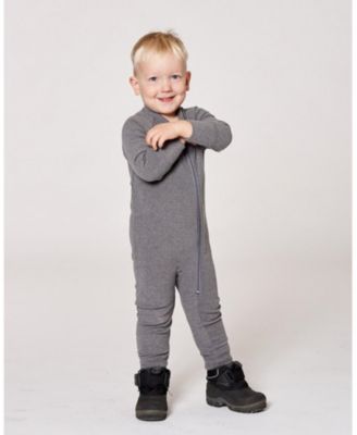 Kids Unisex One-Piece Thermal Underwear Dark Heather Gray - Toddler|Child