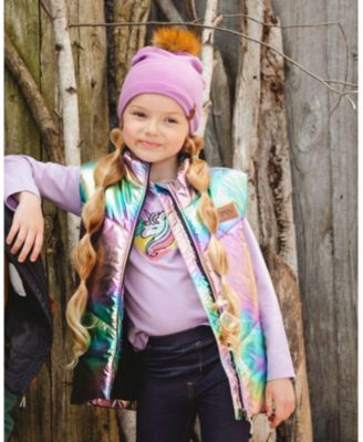 Girl Cotton Long Sleeve T-Shirt Lavender with Sequin Unicorn - Toddler|Child