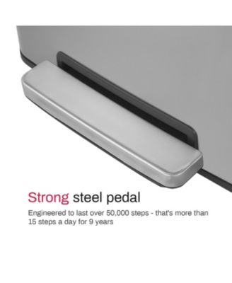 13 Gal./50 Liter Rectangular Stainless-Steel-Made Matt White Step-on Trash Can for Kitchen