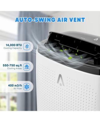 14,000 BTU Portable Air Conditioner - 3-in-1 Cooling, Dehumidifying & Fan, Efficiently Cools 750 Sq. Ft, Quiet Operation,24-Hour Timer, Remote