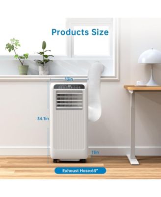 8,000 BTU Portable Air Conditioner - Compact, Lightweight, Built-in Wheels, User-Friendly Controls, Efficient Cooling for Small to Medium Rooms