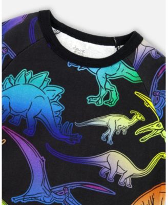 Baby Boy Two-Piece Cotton Pajama Set Black Dinosaur Print - Baby