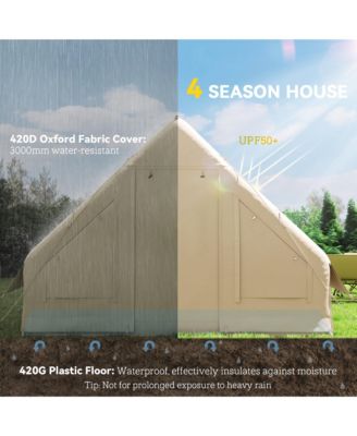 Inflatable Camping Tent with Hand Pump, 4 Season for 4-6 People