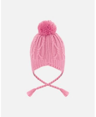 Girl Lined Winter Hat with Pompom Pink - Toddler|Child