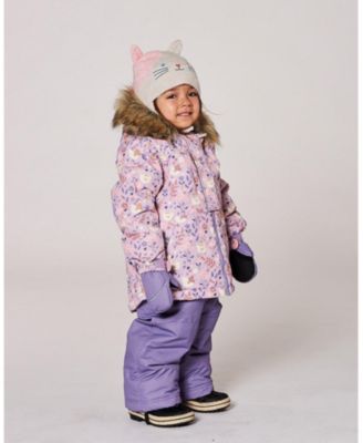 Girl Lined Knit Hat with Ears Off-White and Pink - Toddler|Child