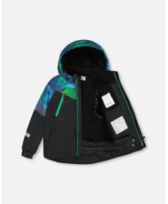 Boy Two-Piece Play Snowsuit with Colorblocked Jacket Green - Child