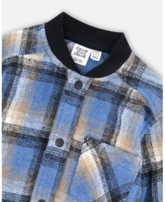 Boy Long Sleeve Brushed Plaid Button Down Shirt Avec Rib Collar - Toddler|Child