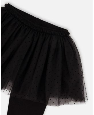 Girl Leggings with Tulle Skirt Black - Child