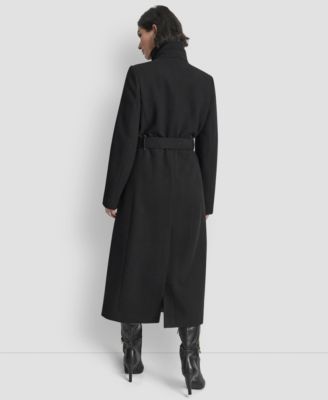 Women's Wing Collar Asymmetrical Wrap Coat