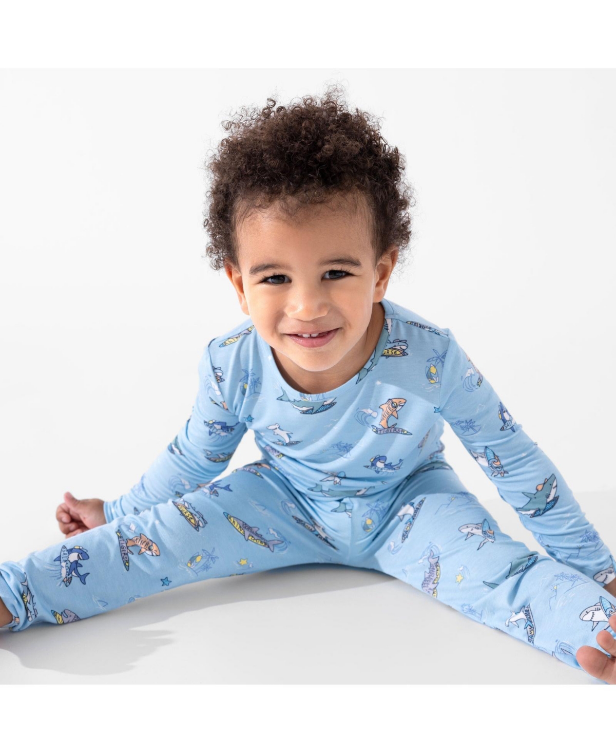 Bellabu Bear Kids' Baby Shark Set Of 2 Piece Pajamas In Blue