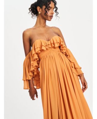 Women's Kaela Brickwork Off Shoulder Chiffon Maxi Dress