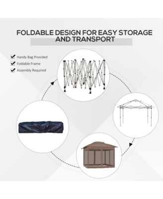 12' x 12' Pop Up Canopy with Mesh Sidewall Netting,