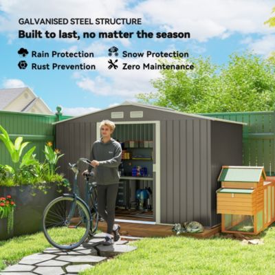 9&#39; x 6&#39; Storage Shed Garden Tool House w/ Vents Doors
