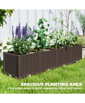 5 x 1 x 1 ft Plastic Garden Box w/Drainage Holes,
