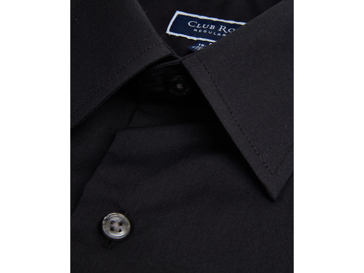Мужская рубашка Club Room Regular Fit Solid Dress Shirt, цвет: Чёрный — фото 7