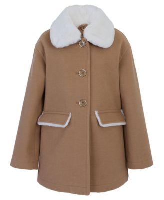 Big Girls Faux Wool Collar Jacket