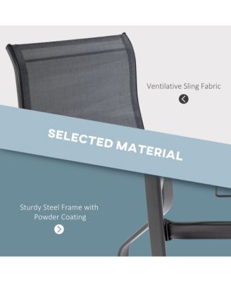 Set of 2 Outdoor Swivel Bar Stools for Backyard Balcony Poolside,