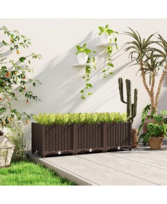 4 x 1 x 1 ft Plastic Garden Box w/Drainage Holes,