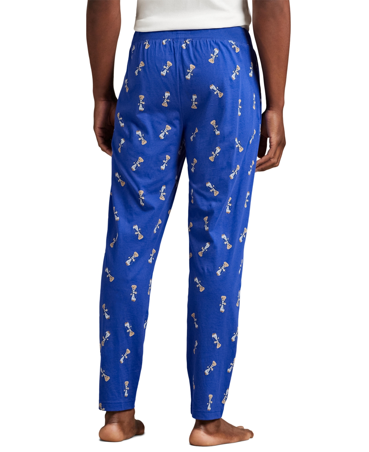 Polo Ralph Lauren Men's Rib Waistband Knit Bear Pajama Jogger Pants In Blue