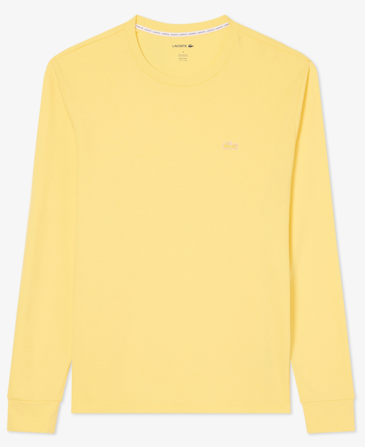 Lacoste Men's Waffle-knit Thermal Sleep Shirt In Yellow