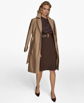 Women's Single-Breasted Belted Trench Coat