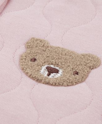 Baby Girl Short Sleeve Bodysuit, Quilted Cardigan and Pant, 3-Piece Set