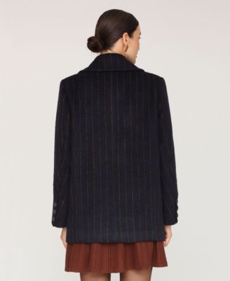 Women's Double Breasted Pinstripe Coat
