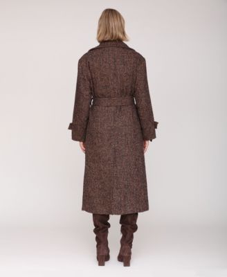 Women's Double Breasted Belted Wool Coat