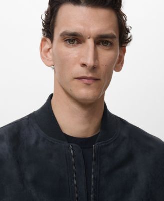 Men's Suede-Effect Bomber Jacket