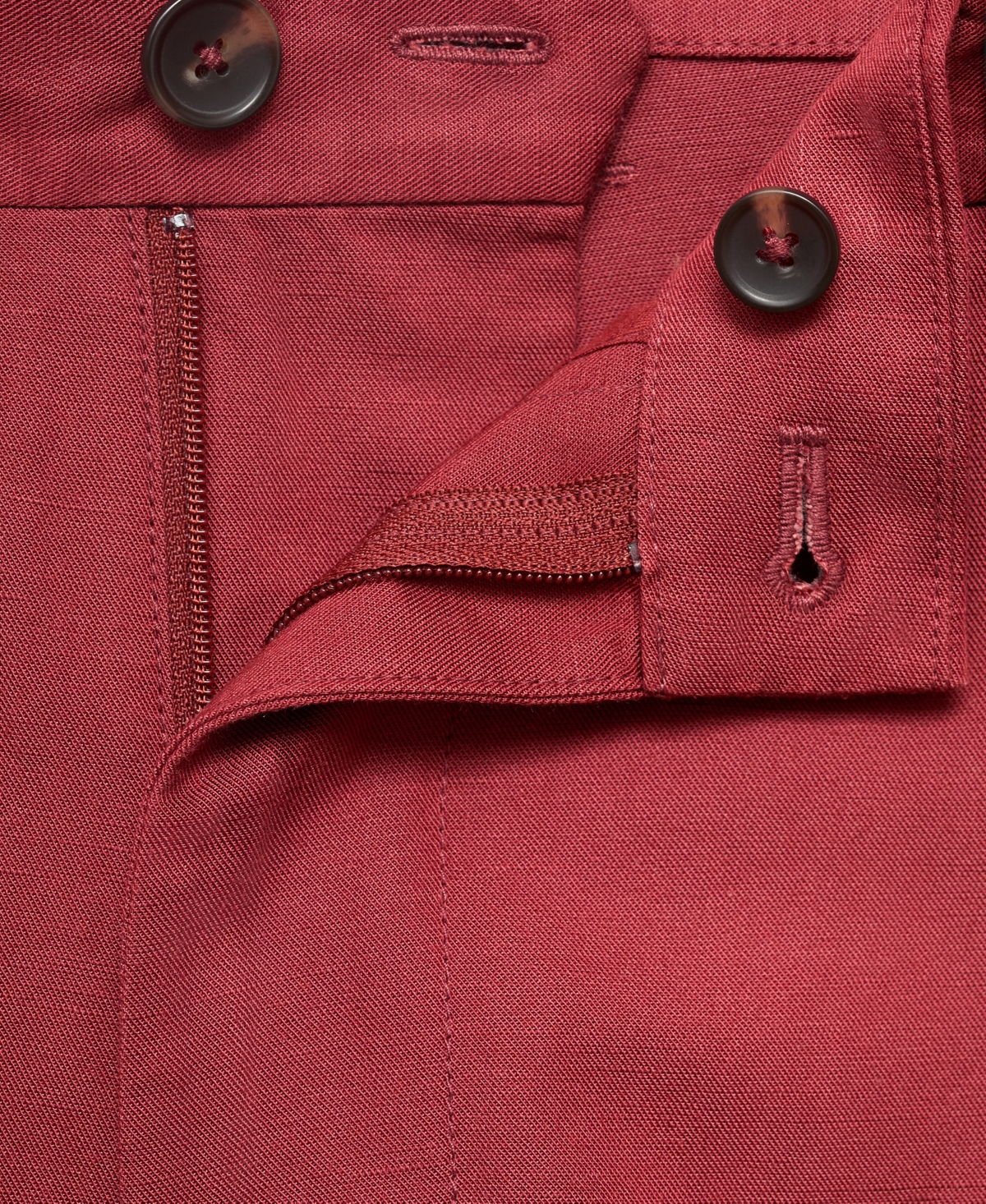Mango Men's Elastic Waist Linen 9" Bermuda Shorts In Red