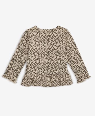 Baby Girls Mix and Match Long-Sleeve Leopard-Print Rib T-Shirt, Macy's Exclusive