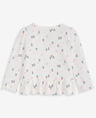 Baby Girls Mix and Match Long-Sleeve Heart Tulip-Print Rib T-Shirt, Macy's Exclusive
