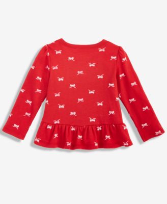 Baby Girls Mix and Match Long-Sleeve Fun Bows-Print Jersey T-Shirt, Macy's Exclusive
