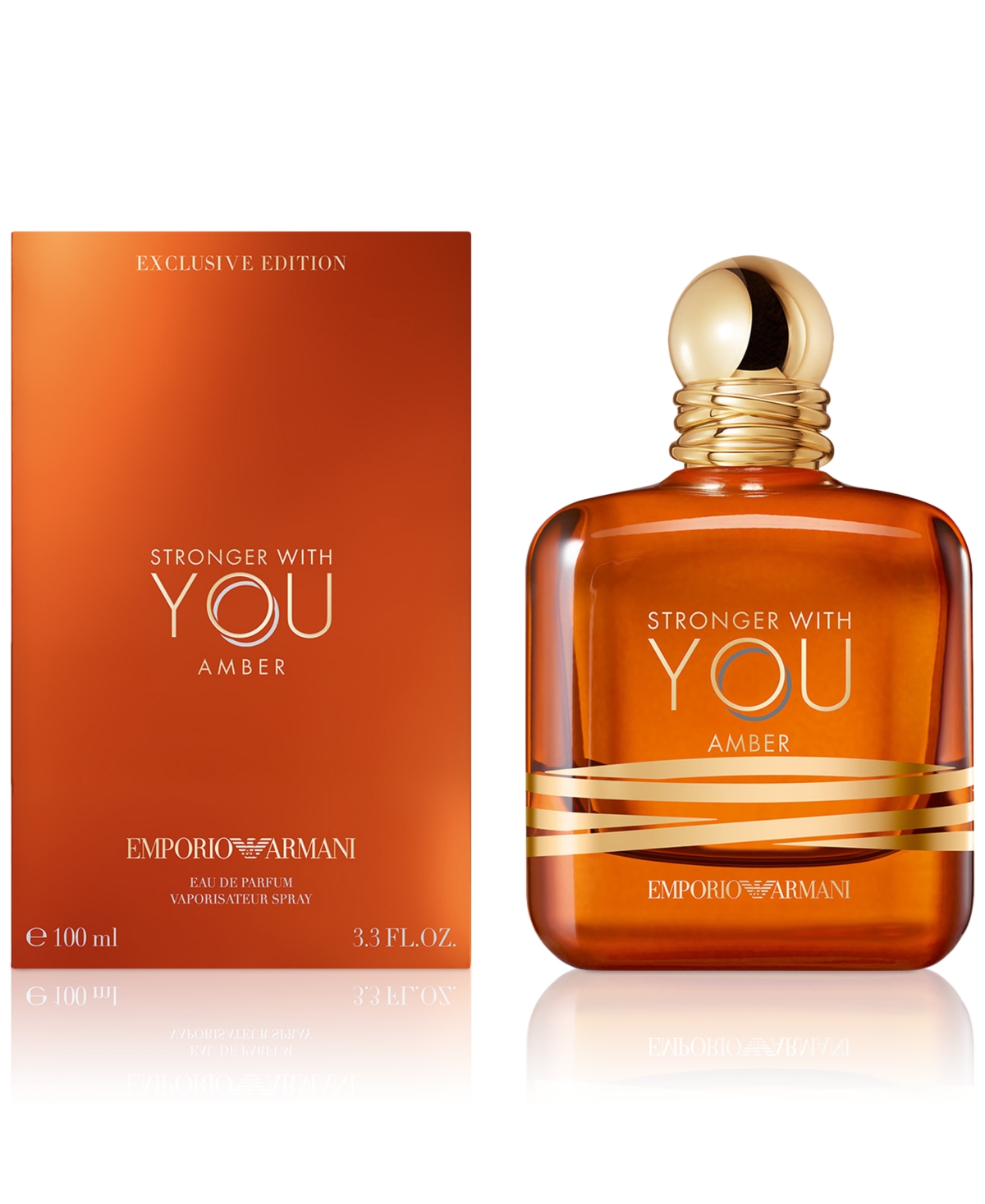 Giorgio Armani Men's Stronger With You Amber Eau De Parfum, 3.3 Oz. In Transparent