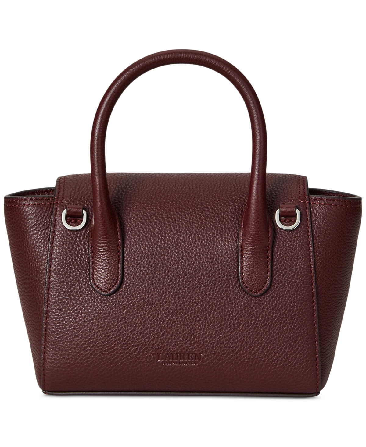 Ralph Lauren Pebbled Leather Small Tanner Satchel In Brown