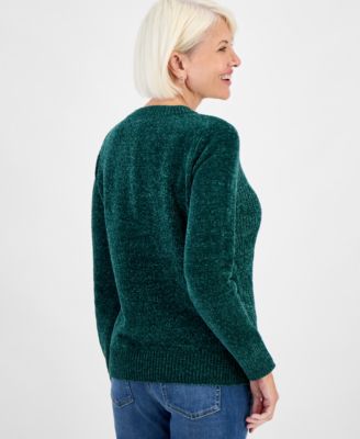 Petite Chenille Cable Knit Sweater