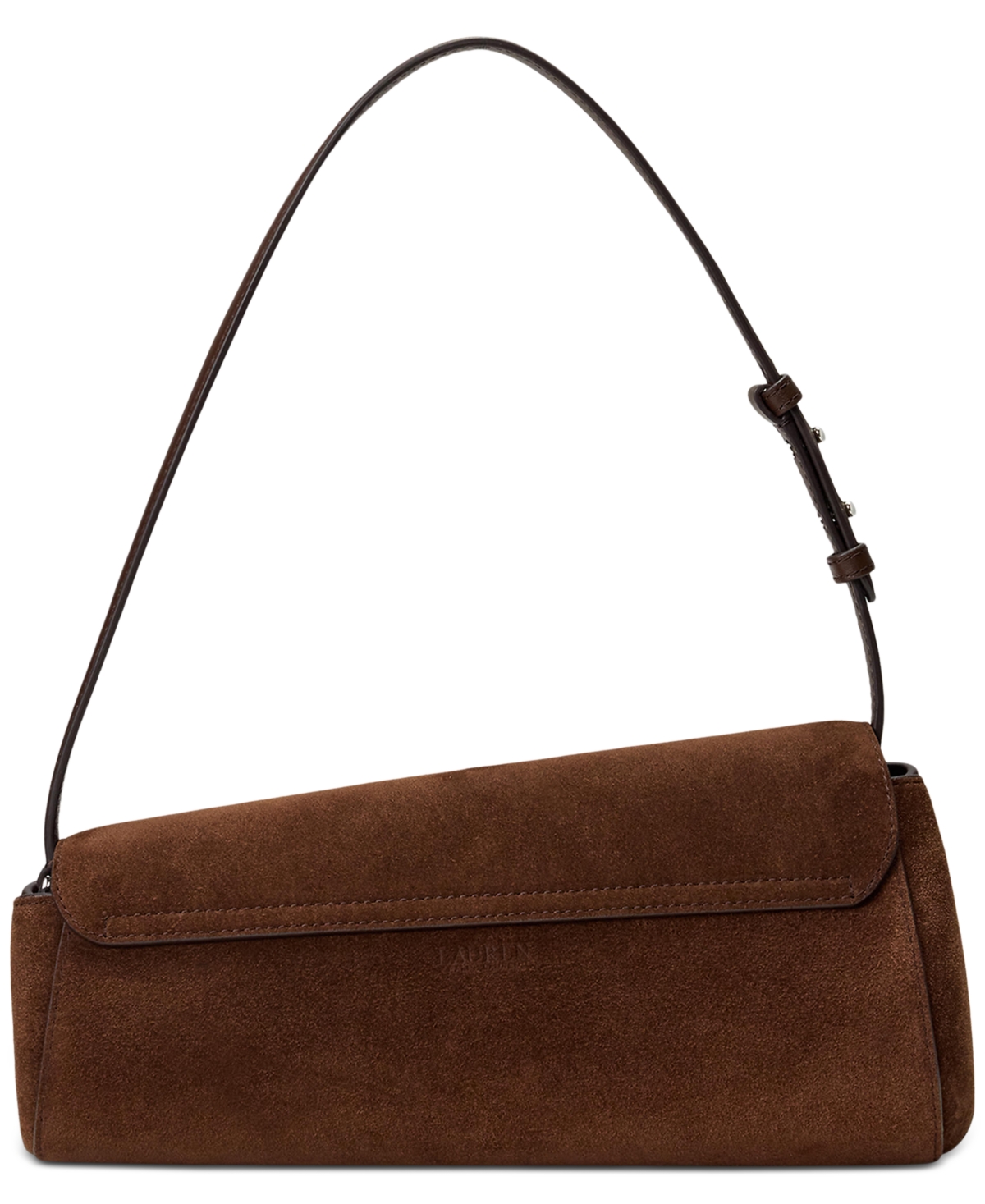 Ralph Lauren Tasha Small Suede Shoulder Bag In Brown