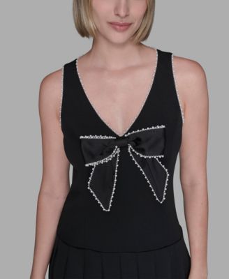 Women's Embellished Bow A-Line Dress