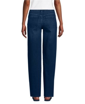 Women's Tall Soft Denim Mid Rise Relaxed Straight Leg Jeans